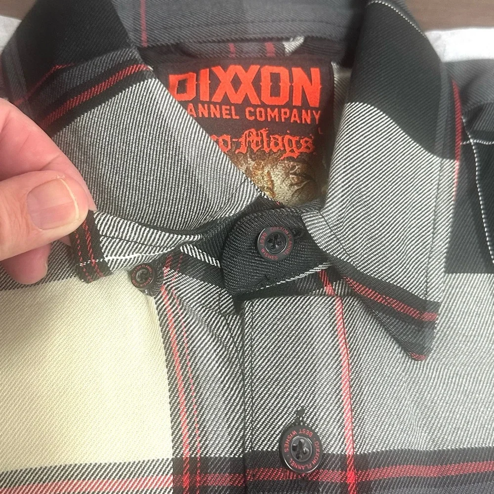 DIXXON Cro-Mags Mens Flannel Shirt Large Black Gray Red NWT Limited Edition - Picture 7 of 10